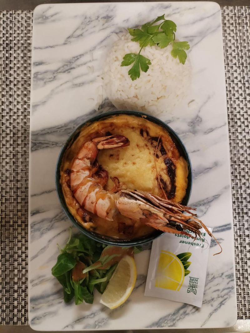 Cassolette et gambas