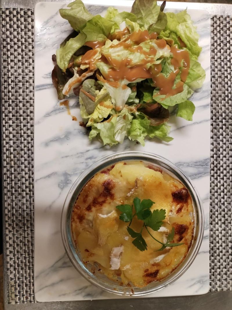 Salade et gratin